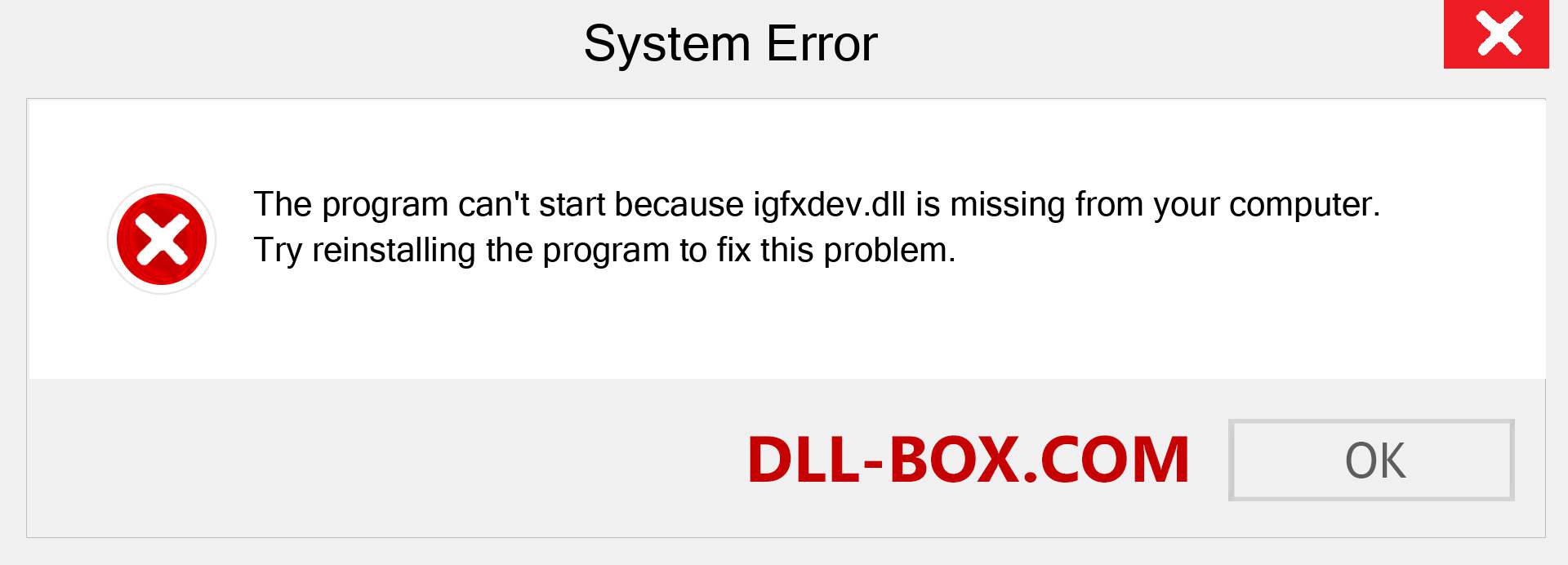  igfxdev.dll file is missing?. Download for Windows 7, 8, 10 - Fix  igfxdev dll Missing Error on Windows, photos, images